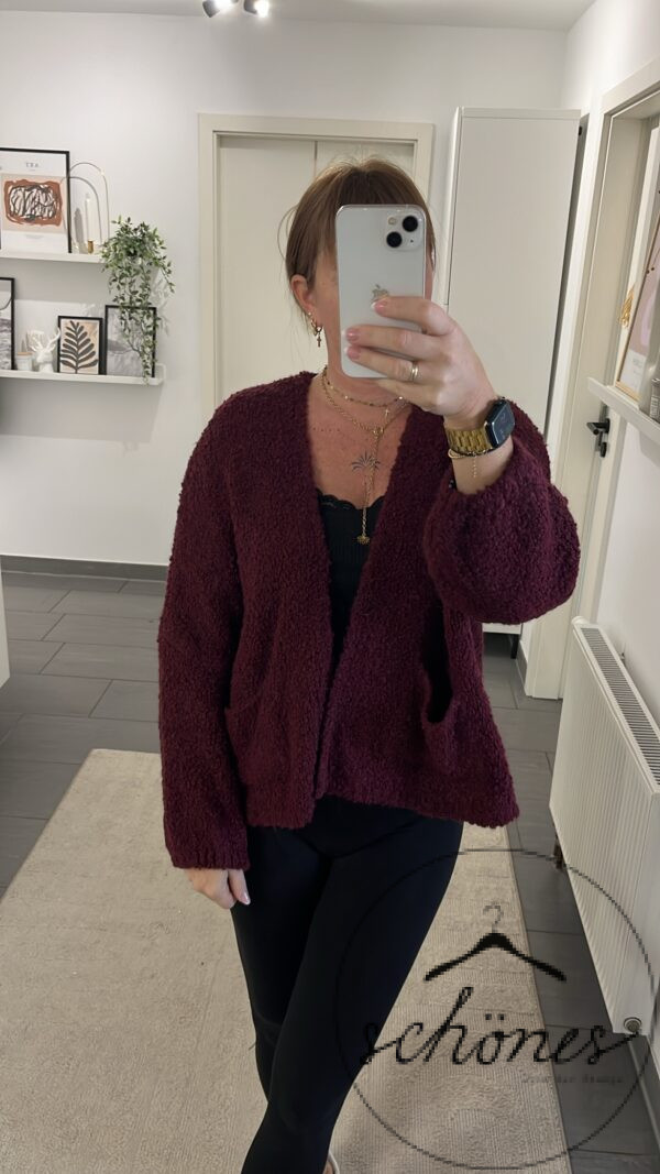Strickjacke Boucle „Bordeaux“ – Bild 2