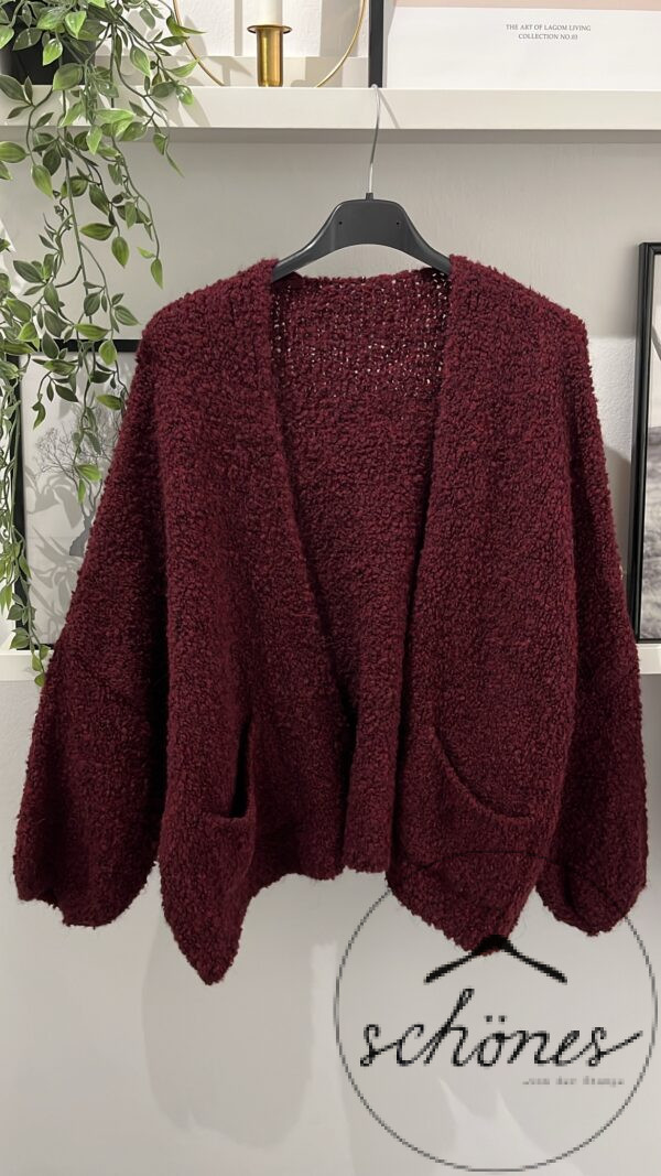 Strickjacke Boucle „Bordeaux“ – Bild 3