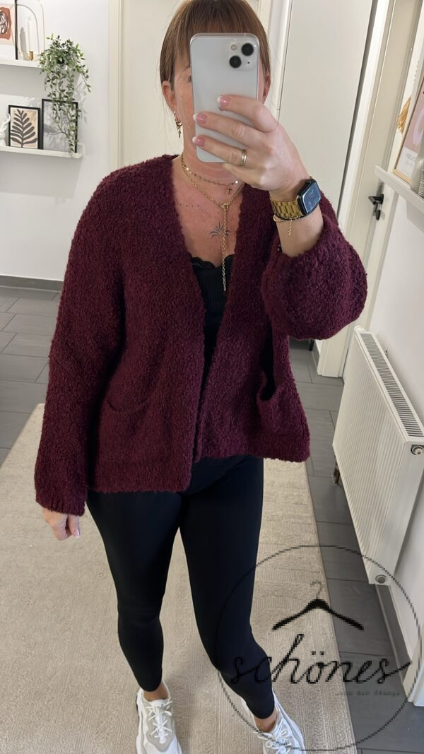 Strickjacke Boucle „Bordeaux“