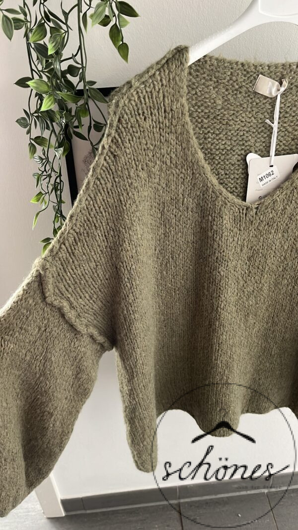 Strickpulli V-Ausschnitt „Khaki“