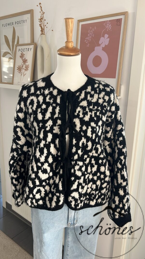 Strickjacke Leo schwarz/weiß