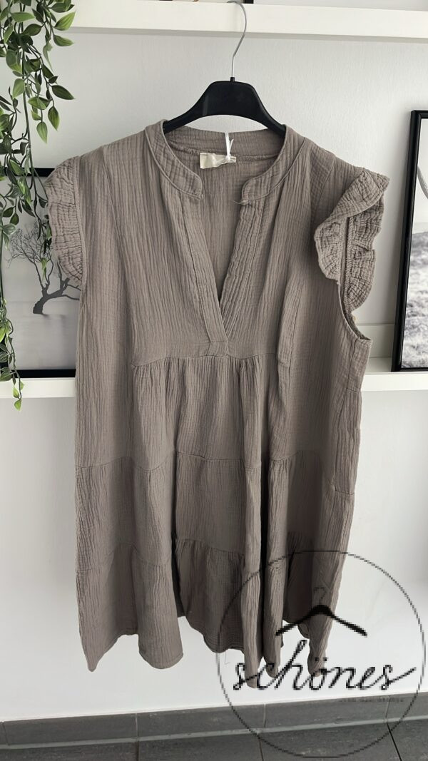Musselin Kleid Taupe – Bild 2