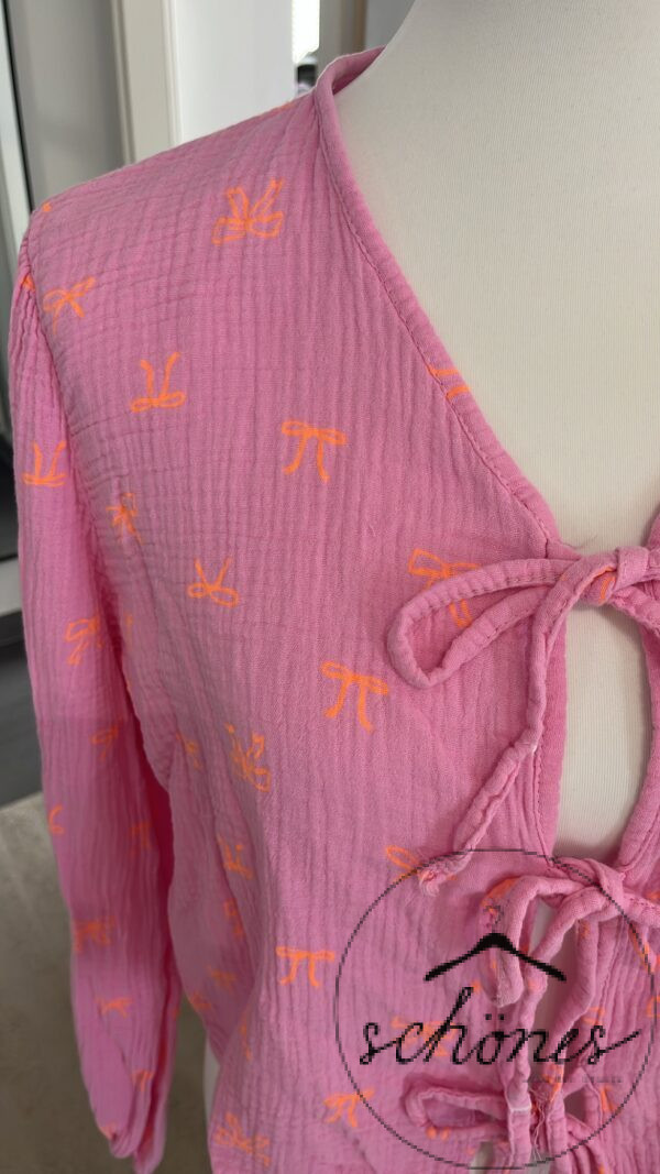 Musselin Bluse Schleifi Pink/Orange – Bild 2