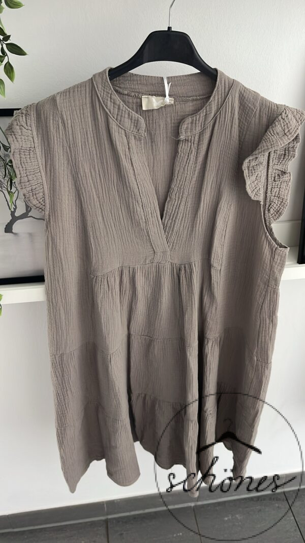 Musselin Kleid Taupe