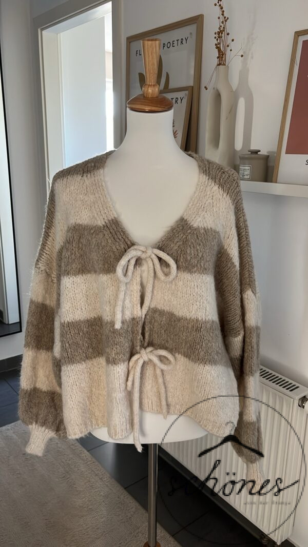 Cardigan Streifen Beige
