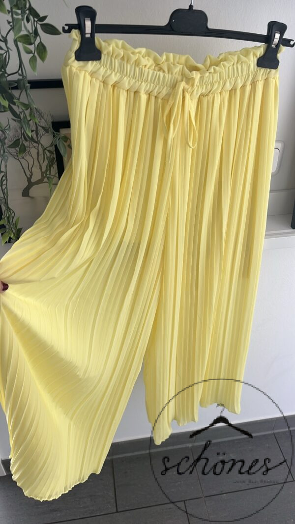 Plissee Hose Gelb