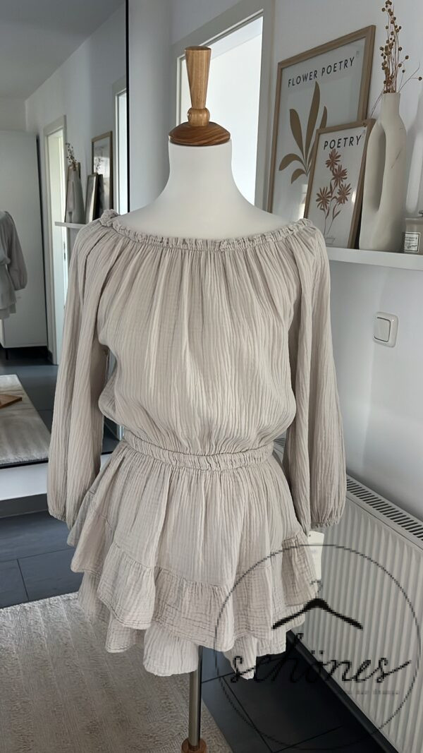 Jumpsuit Musselin Beige – Bild 2