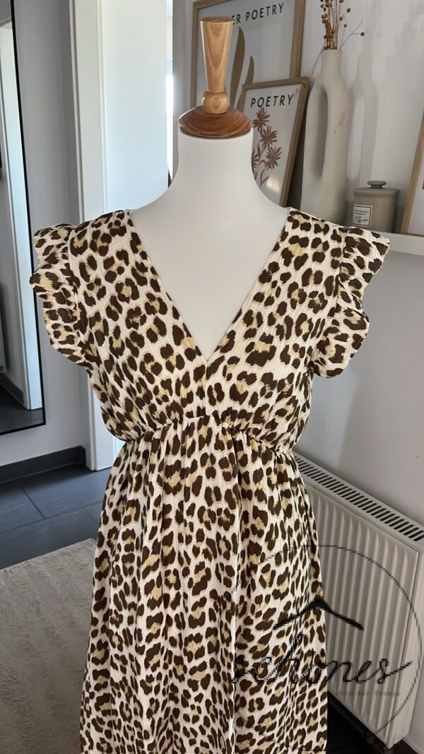Kleid Musselin Leo beige/gelb – Bild 2