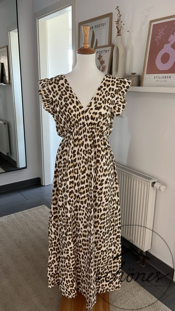 Kleid Musselin Leo beige/gelb
