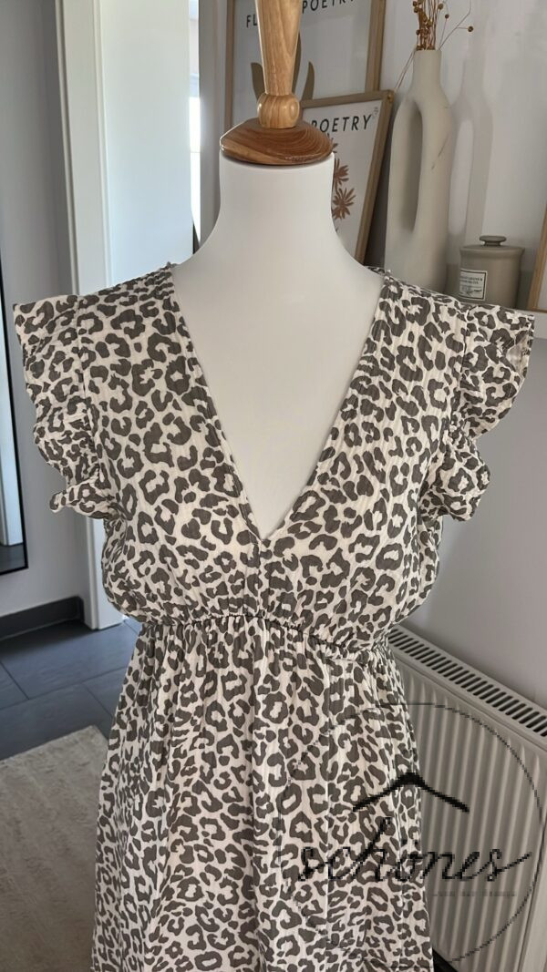 Kleid Musselin Leo Grau – Bild 2