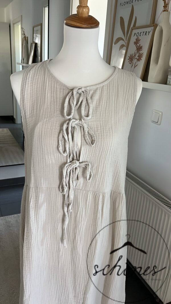 Kleid Musselin Beige – Bild 2
