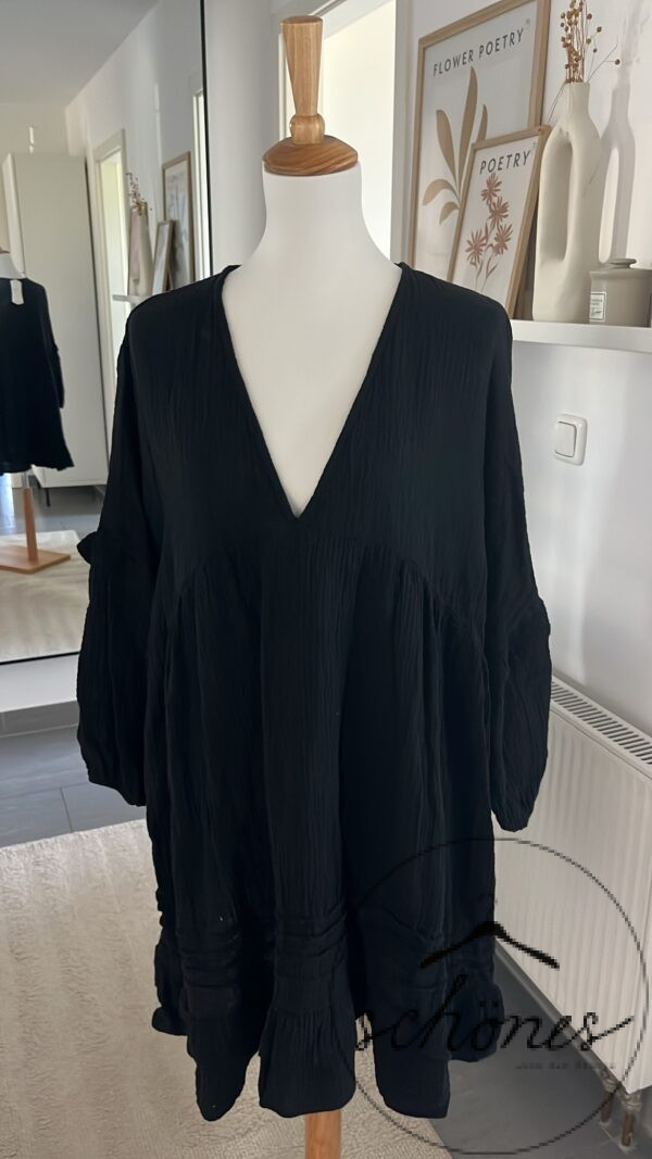 Musselin Kleid Schwarz – Bild 2