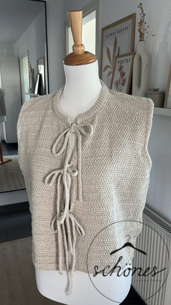 Strickweste Schleifen Beige