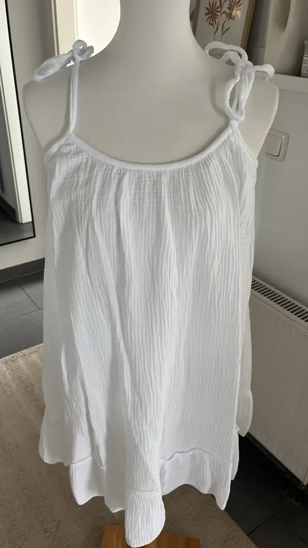 Musselin Kleid weiß – Bild 2