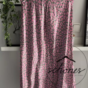 Viskose Rock Leo Print Rosa/Khaki