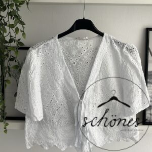Bluse Lochmuster weiß