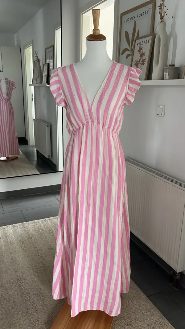 Maxikleid Rosa gestreift – Bild 2