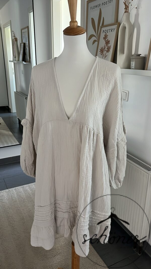Musselin Kleid Beige