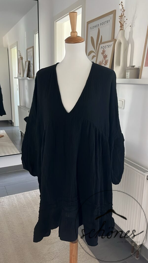 Musselin Kleid Schwarz