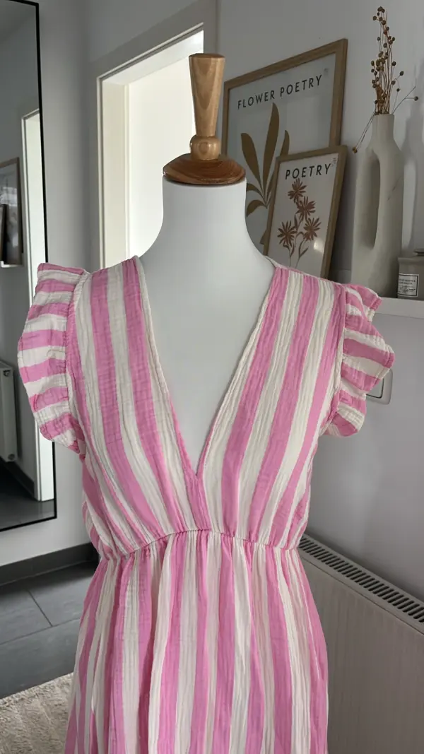 Maxikleid Rosa gestreift – Bild 3