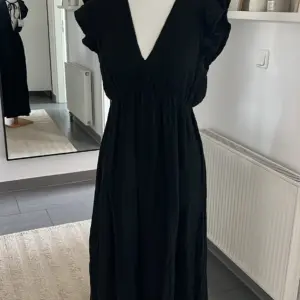 Musselin Kleid uni schwarz