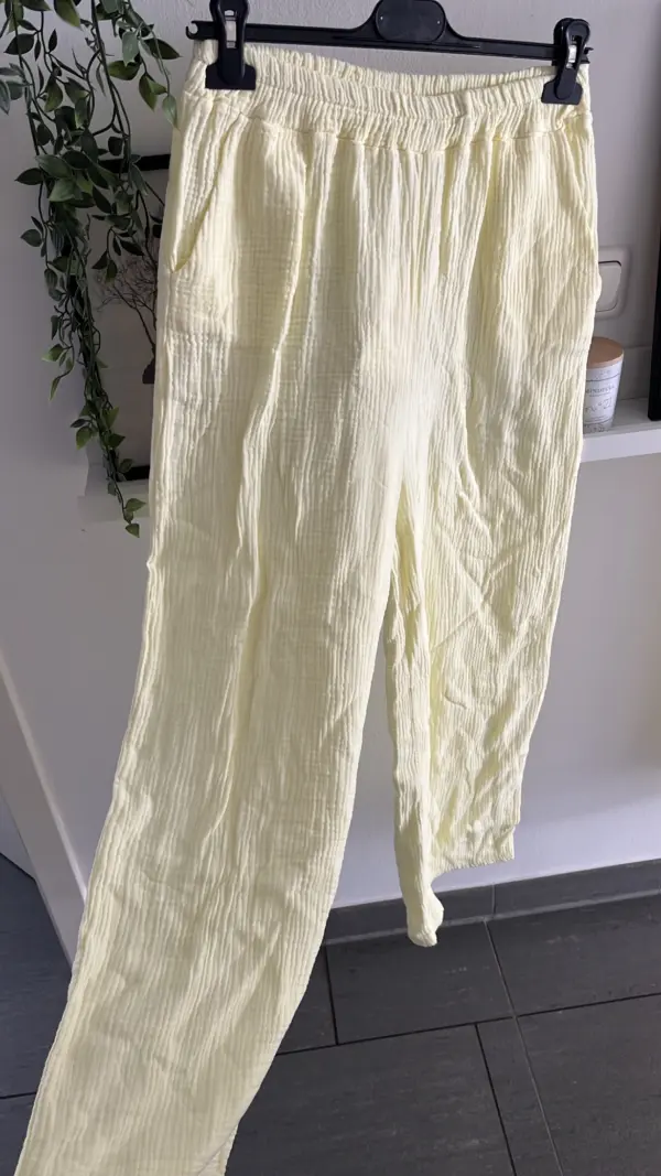 Musselin Hose Helles Gelb