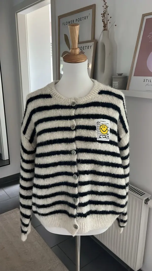 Cardigan Smily schwarz/creme