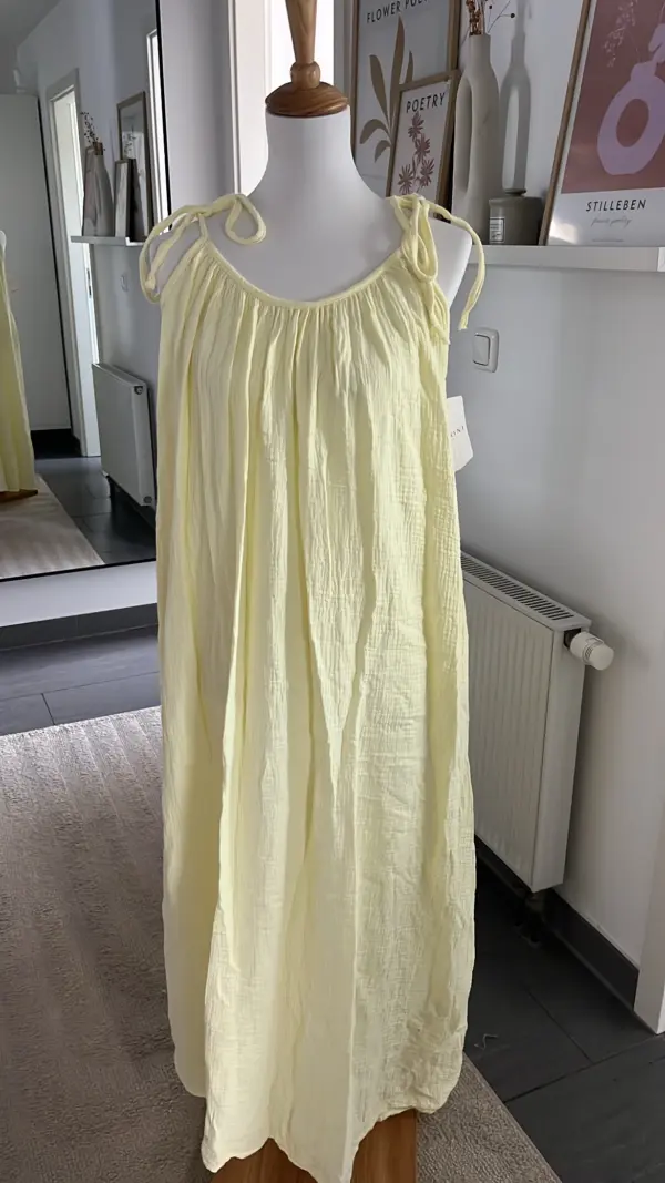 Musselin Kleid zartes Gelb