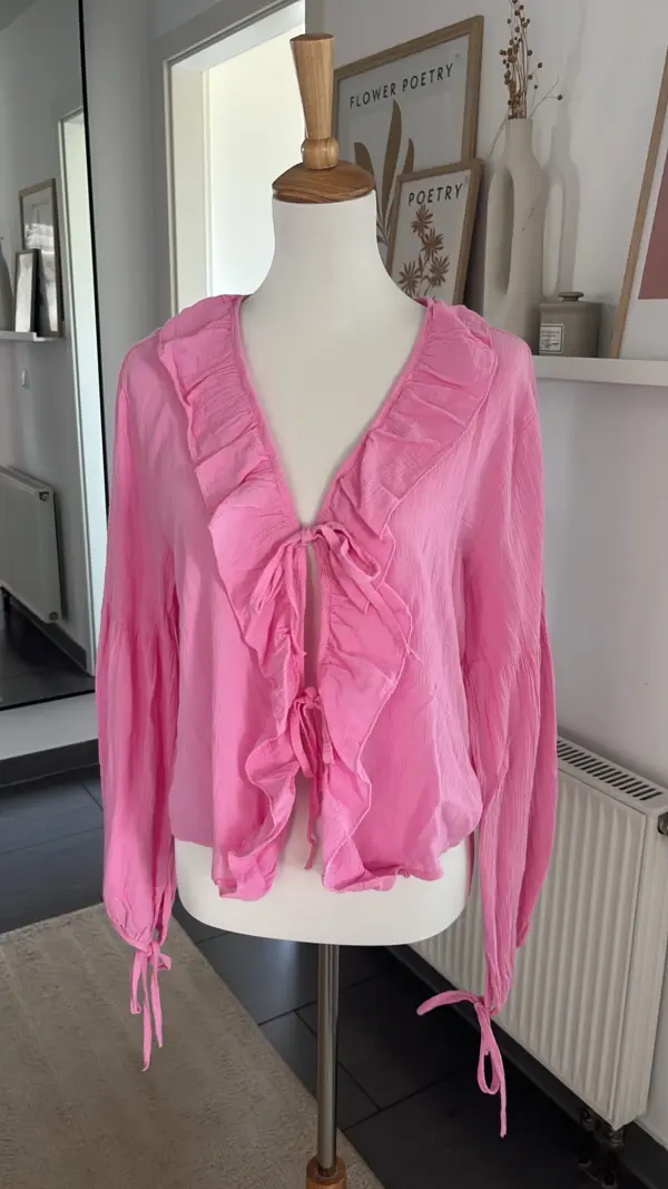Bluse zum Schnüren Pink/Rosa