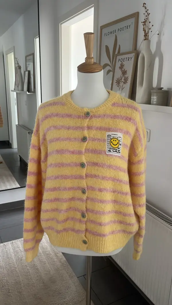 Cardigan Smily Gelb/Rosa
