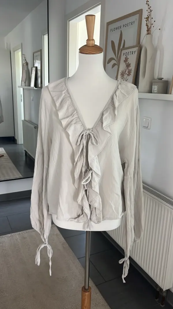 Bluse zum schnüren beige – Bild 2