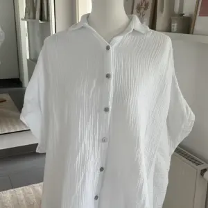 Musselin Bluse kurzarm weiß
