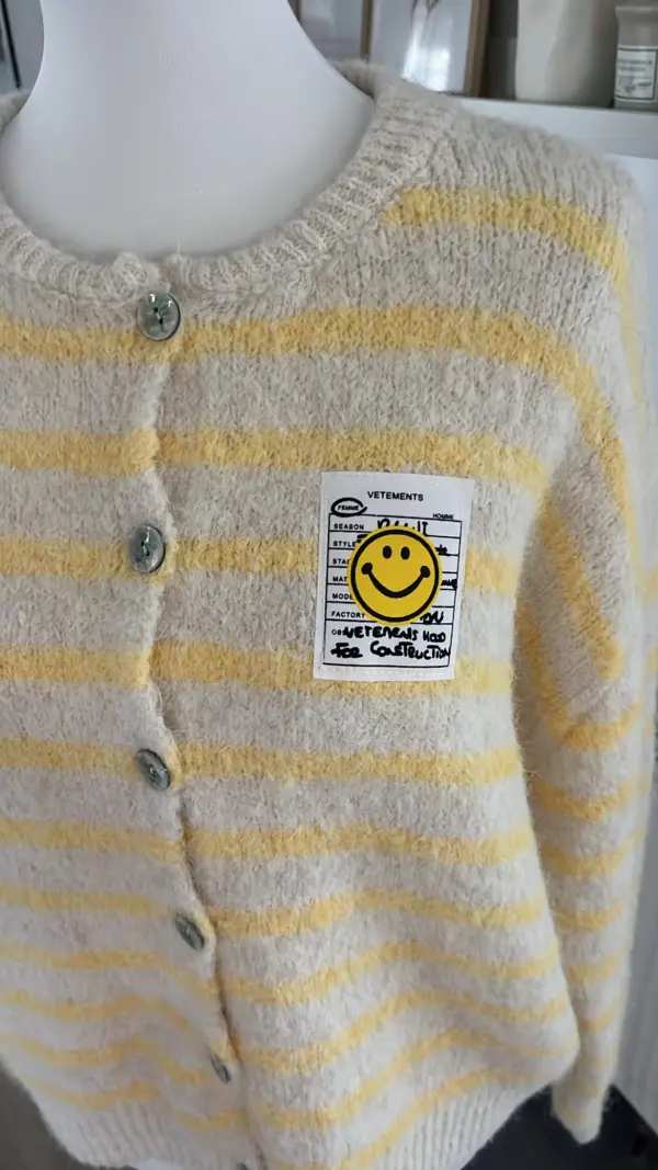 Cardigan Smily Gelb/Creme – Bild 2