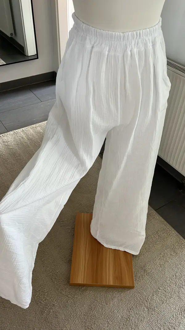 Musselin Hose weiß