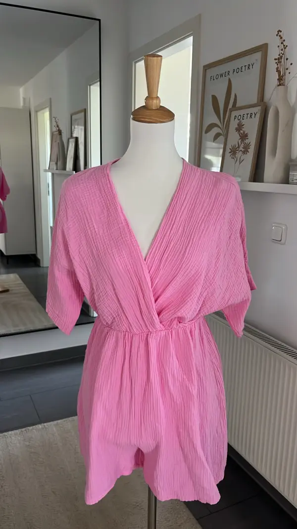 Einteiler Musselin Rosa