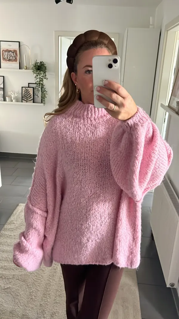 Strickpulli Oversize Rosa – Bild 2