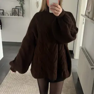 Pullover Zopfmuster Dunkelbraun